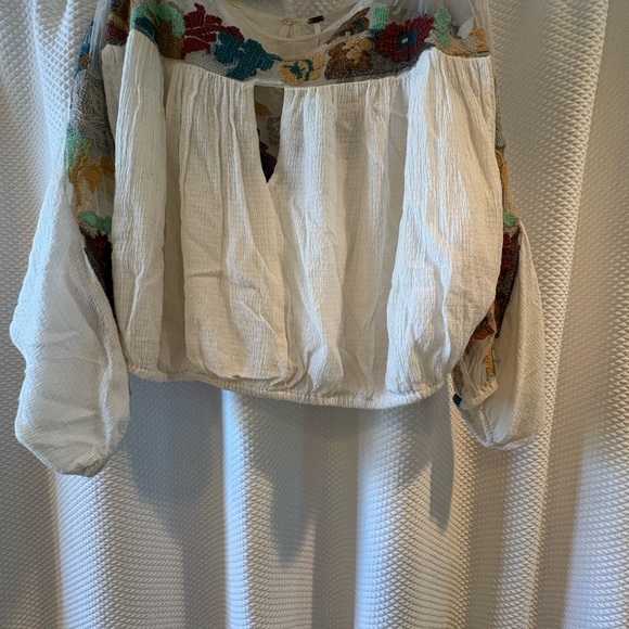 FP Movement by Free People White Blouse with Multicolor Embroidery - Picture 2 of 10